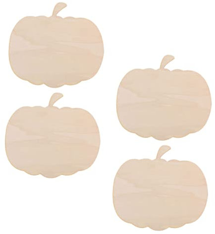 4 Stück Halloween Kürbis Holzscheiben Unbehandelt Für Kinder Selbstgemacht