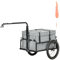 HOMCOM Fahrradanhänger mit Aufbewahrungsbox, abnehmbar und faltbar, 65 l, Reifen und Sicherheitsreflektoren, maximale Belastung 40 kg, Grau