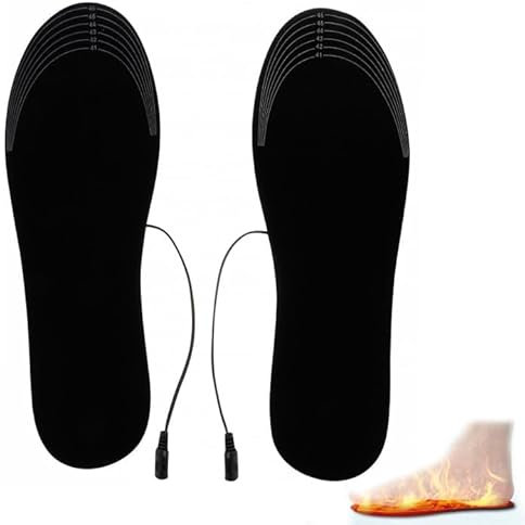Beheizbare Einlegesohlen Beheizbare Schuheinlagen Beheizte Sohlen Einlegesohlen Beheizbar Zuschneidbare USB-Heizsohlen, Waschbar Geeignet Zum Wandern Und Bergsteigen (Große Größe 41-46)