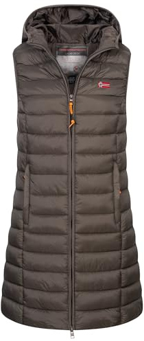 Geographical Norway Damen Stepp weste Kapuze Übergangs Herbst Winter Windbreaker