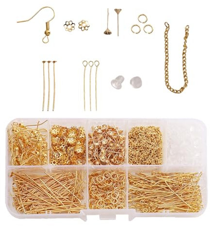 Ohrringe Selber Machen Set,Schmuck Selber Machen Set,Ohrringe Basteln Set,Ketten Perlen für Armbänder Kit,DIY Ohrringe Zubehör,Anwendbar auf Ohrstecker Armband Halskette DIY Anfänger und Erwachsene