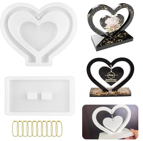 Dfuqanb Herz Gießformen Silikon, Epoxidharz Formen, Epoxidharz Formen silikon, Silikonformen Epoxidharz, Silikonform Epoxidharz, Epoxidharz Zubehör, für Kunst, DIY Handwerk, Hochzeitsgeschenke
