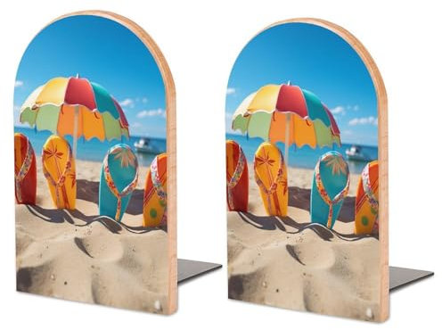 Serre-livres colorés en forme de boule de plage en bois antidérapant pour bureau, magazines, cuisine, livres