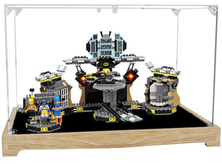 Figuren-Displaybox für LE-GO für 70909 Batm-an Batccave Break Acryl, staubdicht, transparent, benutzerdefinierte Vitrine (kein Modell) (Log+3 mm)