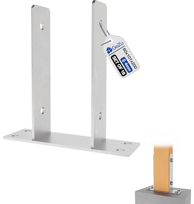 GeZu Impex Post Support U 101 x 200 mm Hot Dip Galvanised Set of 16 Brackets Deck Holder Elevated Base