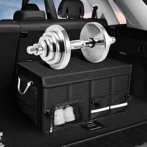 Kofferraum Organizer für Mercedes Benz V-Klasse W447 I 2014-2024,Auto Organizer Kofferraum mit Fächern Klappbarer Deckel Aufbewahrungsbox,Auto Faltbox Kofferraumbox,72L Bla-ck