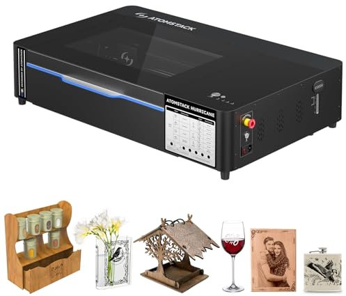 ATOMSTACK CO2 Hurricane K60 55W Laser Graviermaschine mit Präzisionskamera, 10,6-Mikron-Wellenlängenlaser Laserschneider, 500 × 300 mm Lasergravierer für Holz, Transparentes Acryl, Metall, Glas