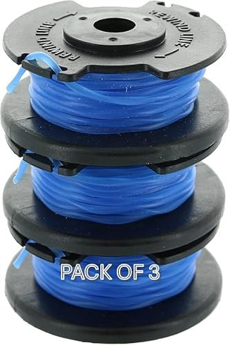 Roybi One PLUS+ AC14RL3A OEM .065 Line and Strimmer Spool Blue Colour for Ryobi 18v, 24v, and 40v Cordless Trimmers (3 Pack)
