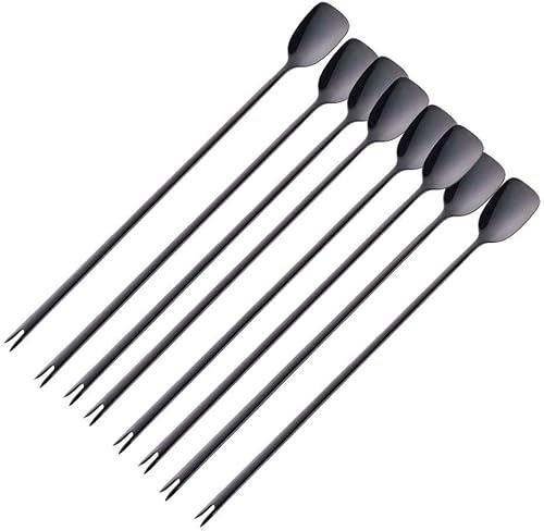 GTOULHH Cucchiai da Miscelazione, Cucchiaio da Pala A Manico Lungo, Cucchiaino da caffè in Acciaio Inossidabile da 8 Pezzi, per Cucchiaio da Dessert da Cucina, Cucchiaio da Cucina tè(G)