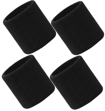 HOMOBABE 4 STÜCKE Teiliges Atmungsaktive Saugfähige Baumwoll Sport Armbänder mit Hoher Elastizität Handgelenkschutz und Schweißabsorption für Laufen Fitness Radfahren Unisex Dehnbar und