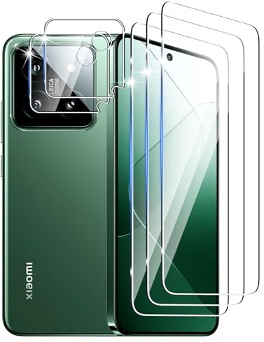 DXULWLM 3+2 Piezas Cristal Templado para Xiaomi 14,con protector de Lente de cámara,HD transparente,Dureza 9H,Sin Burbujas,Anti-Arañazo Protector de Pantalla