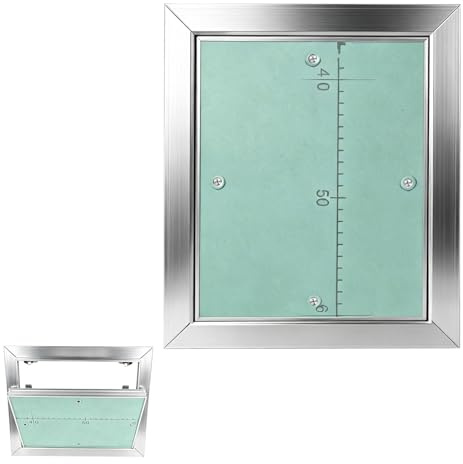 EFUTURETIME 20x25cm Trampilla Pladur Aluminio para 12,5mm Tablero de Yeso | Tapa para Revision Yeso, Panel Acceso Enrasado Pintable para Techo y Pared, Resistente Humedad, Tapar Cuadro Eléctrico