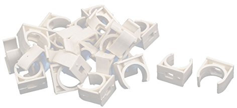 sourcing map PVC Agua Tubería Abrazaderas Clips, 1/2 (20mm) TV Bandejas Tubería Manguera Colgador Soporte Pex Tuberías, 30 Piezas