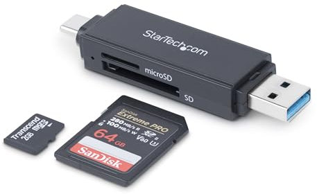 StarTech.com USB Speicherkartenlesegerät - USB 3.0 SD Kartenleser - Kompakt - 5Gbit/s - USB Kartenleser - MicroSD USB Adapter (SDMSDRWU3AC)