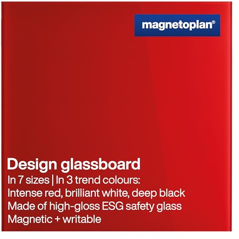 magnetoplan 13401006 Design-Glasboards, magnetisch, 400x400mm, intensiv-rot