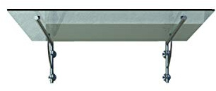 BuyLando-Shop Vordach Glasvordach Türvordach Verbundsicherheitsglas Klarglas VSG Edelstahl (180x90cm (2X LB-Halterung))