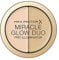 Max Factor Miracle Glow Duo Highlighter Light 10 – Highlighter Puder mit Gold Schimmer – Für den perfekten Teint – Farbe Gold und Rose – 1 x 8 g