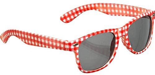 PARTY DISCOUNT Brille, rot-weiß kariert