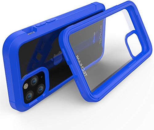 TECHGEAR iPhone 11 Pro Max Tough Case, [Fusion Armour] Premium Slim Hybrid Tough Rugged Protective Bumper Case Heavy Duty Protection with Screen Frame Designed For Apple iPhone 11 Pro Max - Blue