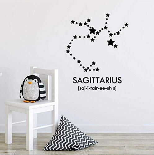 Zodiac Wandaufkleber Home Decor Wohnzimmer Schütze Vinyl Wandtattoos Teen Girls Schlafzimmer Abnehmbare Art Decal Wandbild 56X69Cm