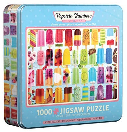 Eurographics Puzzle in Tin: Popsicle Rainbow, 1000 Piece Puzzle for Adults