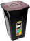 KADAX Cubo de basura grande, rectangular, de poliuretano, para separar vidrio, plástico y residuos orgánicos, 50 litros, marrón