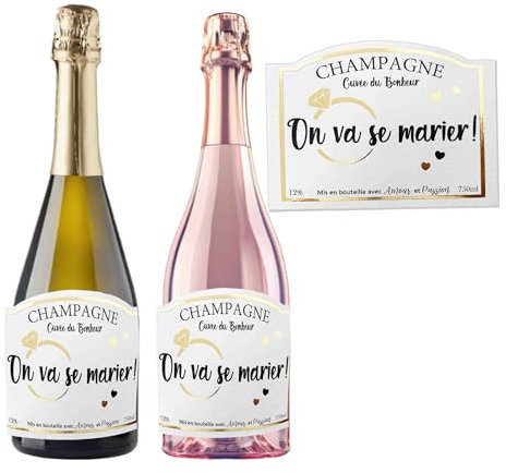 Annonce Mariage - Demande Témoin (Etiquette Champagne MARIAGE)