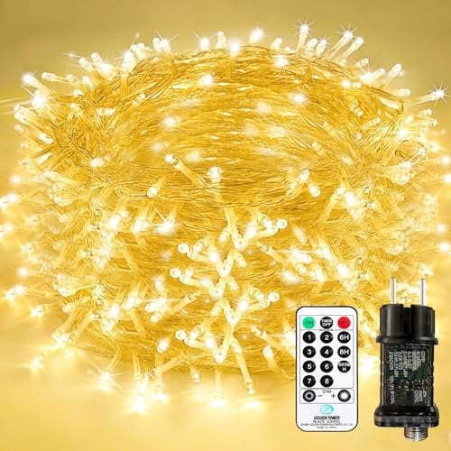 Bzavor 55M 500 LED Lichterkette mit Stecker Timer 8 Modi Merkfunktion IP65 Wasserdicht Valentinstag Deko Lichterkette Outdoor Led Außen Lichterkette Strom Lichterkette Innen für Deko Valentinstag