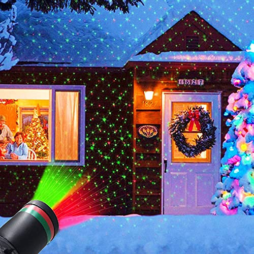 VRBFF Proiettore di luce natalizia per esterni, proiettore a LED per paesaggi da prato, lampada impermeabile per esterni, ornamento per cortile, giardino, Natale e vacanze