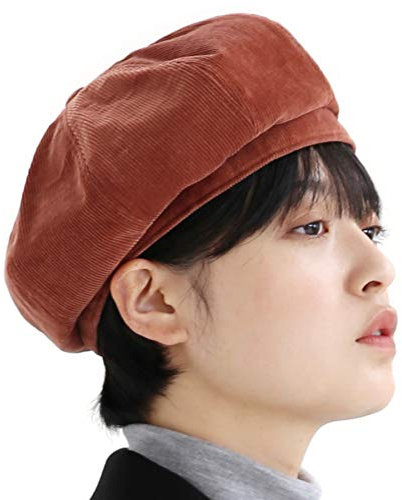 UNDERCONTROL Cord, gerippte Baumwolle, französischer Künstler, klassisches Castro-Muster, stilvoller Maler, größenverstellbar, Baskenmütze, Unisex, Zeitungsjungen-Jagdmütze, Korea (Cord, Orange)