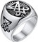 FaithHeart Herren Ring Männer Statementring Siegel von Luzifer Ring Edelstahl Punk Siegelring Partnerring Freundschaftsring