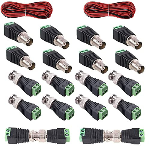 RUNCCI-YUN 20 Stück BNC Adapter,BNC Männlich Weiblich Terminalblock, BNC Video Balun Verbinder,Schraubklemme Kabel Verbinder CCTV Kamera Connector Koaxialkabel