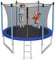 GYMAX 8FT/10FT/12FT Kids Trampoline with Safety Net, Padded Poles and Ladder, Combo Bounce Children Trampoline for Outdoor Indoor (10FT, Internal-Net) Blue + Black