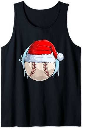 Weihnachts-Baseballshirt Xmas Sport Ball Santa Claus Hut Tank Top
