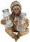 Ebros Gift Southwest Indianer Krieger Häuptling mit Kopfschmuck Roach Dekorative Salz- und Pfefferstreuer Halter Figuren-Set Kulturerbe Küche Akzent