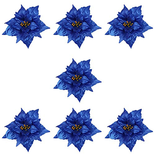 7st Künstliche Blumen Weihnachtsbaum Blumen Weihnachtsbaumfüller Weihnachtsbaumblumen Dekorblume Weihnachtsbaumdekoration Unechter Weihnachtsstern Urlaub Mach Es Selbst Sport Blitz