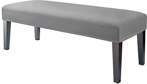 JHLD 1 Stück Universal-Bezug für Esszimmer-Bank, Samt Bezug für Esszimmerstuhl Stretch Dining Bench Cover für Esszimmer weiche Spandex Stuhlhussen Für Wohnzimmer Schlafzimmer -grau-1 Stück