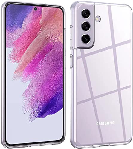 Oprimio Kristallklar Hülle für Samsung S21 FE [Silikon Hülle] [%100 Durchsichtig] [Deutsche Material] [Ultra Dünn] Transparente Handyhülle für Samsung Galaxy S21 FE