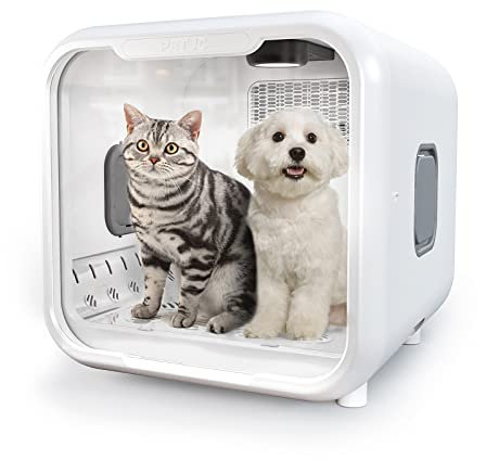 PvEvTv Caja secadora automática para mascotas para gatos y perros pequeños, secador de pelo de perro ultra silencioso, capacidad de 71 L con control inteligente de temperatura y secado 360 grados