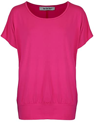Van Der Rich ® - T-Shirt Col Rond - Femme (Fuchsia, XXL)