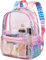 Transparenter Mini-Rucksack für Stadionveranstaltungen, 30,5 x 30,5 x 15,2 cm, klein, transparent, Kunststoff, durchsichtig, für Konzerte, Arbeit, Batikfärbung, regenbogenfarbig, Mini, modisch