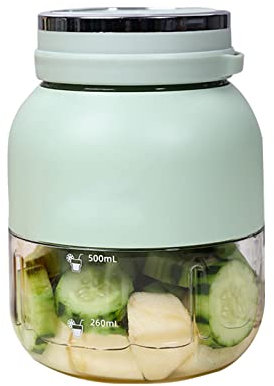 800ml Mini Juicer Blender Portable Juice Extractor Cup USB Rechargeable Home Food Processor Smoothie Maker Mixer for Travel Use,Green