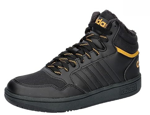 adidas Unisex Hoops Mid 3.0 Shoes Kids Schuhe, core Black/core Black/preloved Yellow, 37 1/3 EU