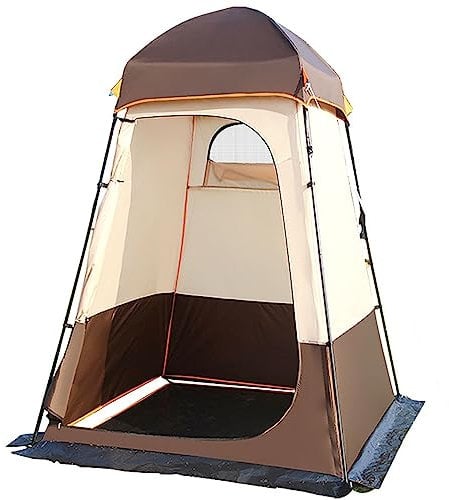 Pop Up Shower Changing Toilet Tent, Double Rear Window and 4 Top Windows Privacy Tent, 160 * 160 * 240CM Portable Camping Privacy Shelters Room, for Camping and Beach, Excursion