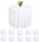 Rainmae Runde Kunststoff-Tischdecken, 213 cm Weiß, Party Tischdecken, PEVA, wasserabweisend, Tischdecken für Hochzeit, Bankett, Partys, Geburtstage, Picknick, 10 Stück