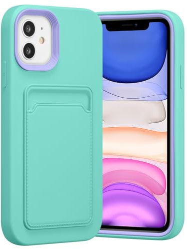 ZCDAYE Case for iPhone 11, Soft Silicone Phone Case with Card Holder, Silky Touch Slim Protective Phone Cover for iPhone 11 (6.1 inch), Sky Blue