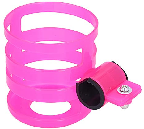 Porte-gobelet de Poussette, Porte-bidon de Moto Réglable, Porte-gobelet de Vélo Amélioré pour Vélo, Poussette, Scooter, Marcheur, Fauteuil Roulant(Rose)