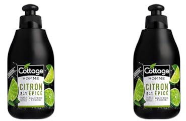 Cottage 3en 1 Shampoing Douche Homme Citron Épicé 1 Unité (Lot de 2)