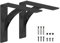 PICESA Heavy Duty Shelf Brackets，max Load 900 LBS,Premium Alloy Metal Mantel Brackets , (Set of 2) Fireplace Mantel Brackets - Countertop Support Brackets (Matte Black, 12 inch x 10 inch)