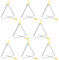 CHEUKYIU 8 Stücke 12.5cm Triangel Musikinstrument Triangle aus Stahl Dreieck Instrument Cantabile Triangel Percussion Triangel mit Schlägel für Schulen Professionals or Beginners, Making Music